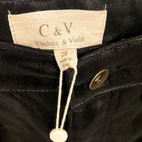 C&V Chelsea & Violet-High Rise Skinny Shiny Jeans - Picture 9 of 12